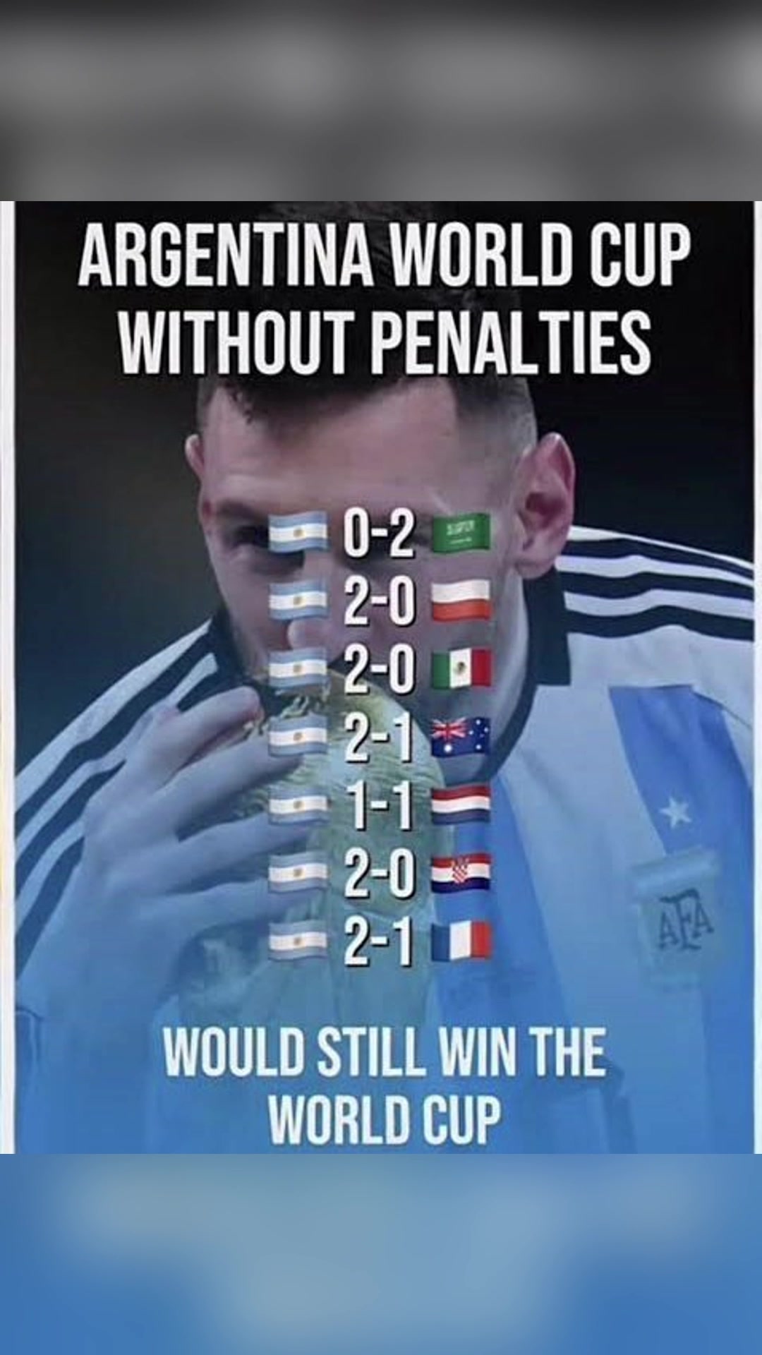 国外博主即使取消阿根廷世界杯所有点球阿根廷仍然会获胜