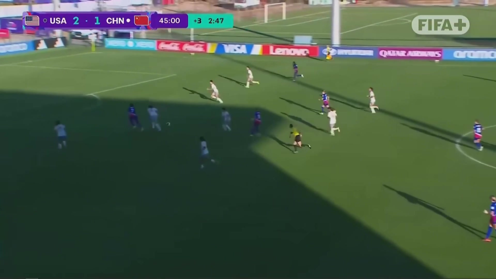 突然崩盘U17美国女足4分钟连入2球中国女足1-3落后