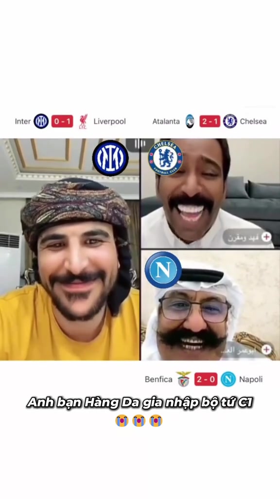 网友整活本轮欧冠战罢失意豪门连麦中